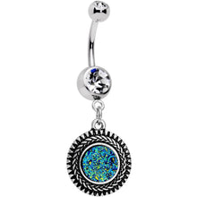 将图片加载到图库查看器，Faux Druzy Quartz Baroque Concentric Circles Dangle Belly Ring
