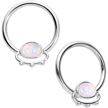 Load image into Gallery viewer, 14G 13mm Blue Gem Faux Druzy UFO BCR Captive Nipple Ring Set Of 4

