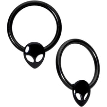 Load image into Gallery viewer, 14G 13mm Red Gem Alien Black BCR Captive Nipple Ring Set Of 4
