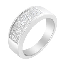 将图片加载到图库查看器，14K White Gold Princess and Baguette-cut Diamond Ring (1.0 Cttw, H-I Color, VS2-SI1 Clarity) - Size 6
