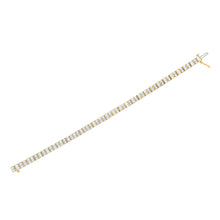 Load image into Gallery viewer, 10K Yellow Gold 4.0 Cttw Alternating Baguette &amp; Round Cut Diamond Bezel- &amp; Prong-Set 7" Tennis Bracelet (G-H Color, SI1-SI2 Clarity)
