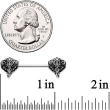 Load image into Gallery viewer, 14G 9/16 Inspired By The Wild Elephant Barbell Nipple Ring Set
