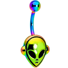 将图片加载到图库查看器，Rainbow PVD Creepy Space Alien Belly Ring
