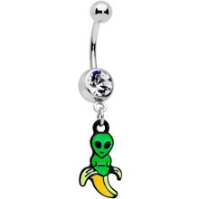 Load image into Gallery viewer, Clear Gem An Appealing Little Banana Alien Dangle Belly Ring
