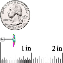 Load image into Gallery viewer, 16G 1/4 Iridescent Creepy Space Alien Cartilage Tragus Earring
