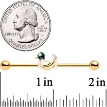 Load image into Gallery viewer, 14G Gold Tone Mighty Mallard Industrial Barbell 38mm

