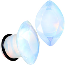 Load image into Gallery viewer, White Opalite Faceted Single Flare Plug Set 6mm to 25mm
