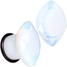Load image into Gallery viewer, White Opalite Faceted Single Flare Plug Set 6mm to 25mm
