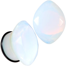 Load image into Gallery viewer, White Opalite Faceted Single Flare Plug Set 6mm to 25mm
