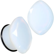 Load image into Gallery viewer, White Opalite Faceted Single Flare Plug Set 6mm to 25mm
