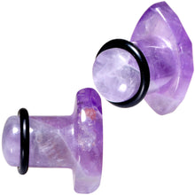 Load image into Gallery viewer, Purple Amethyst Faceted Single Flare Plug Set 6mm to 25mm Sizes

