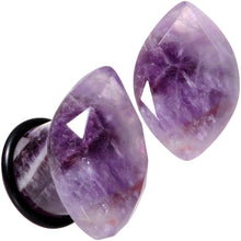 Load image into Gallery viewer, Purple Amethyst Faceted Single Flare Plug Set 6mm to 25mm Sizes

