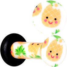 Load image into Gallery viewer, White Acrylic Pretty Pineapple Single Flare Plug Set Sizes 3mm to 16mm
