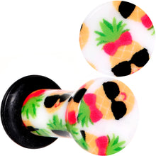 将图片加载到图库查看器，White Acrylic Cool Pineapple Single Flare Plug Set 3mm to 16mm
