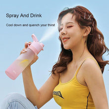 Load image into Gallery viewer, 650ml Water Bottle Outdoor Sports Water Cup Large Capacity Spray Bottle BPA Free Drinkware Travel Camping Drinking Tools Water Bottle Sprayer Mist Creative Spray Water Bottle for Drinking

