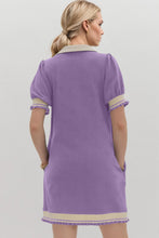 Load image into Gallery viewer, Trendy Contrast Short Sleeve Mini Dress Soft &amp; Comfortable Casual Dress for Women
