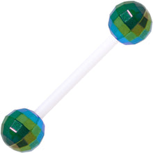 Load image into Gallery viewer, Flexible Acrylic Holiday Disco Ball Barbell Tongue Ring Set of 3
