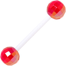 Load image into Gallery viewer, Flexible Acrylic Valentine Disco Ball Barbell Tongue Ring Set of 3
