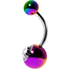 将图片加载到图库查看器，Clear Gem Rainbow Pearlescent Acrylic Belly Ring
