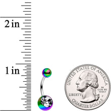 将图片加载到图库查看器，Clear Gem Rainbow Pearlescent Acrylic Belly Ring
