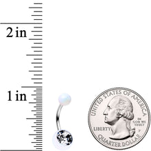 将图片加载到图库查看器，Clear Gem White Pearlescent Acrylic Celestial Rainbow Belly Ring
