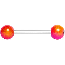 Load image into Gallery viewer, Clear Gem Pink Orange Pearlescent Barbell Tongue Ring
