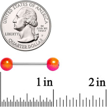 Load image into Gallery viewer, Clear Gem Pink Orange Pearlescent Barbell Tongue Ring
