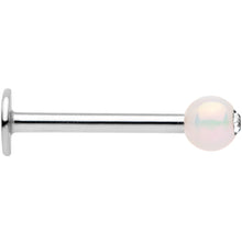 Load image into Gallery viewer, 16G 3/8 Clear Gem White Pearlescent Labret Monroe Tragus
