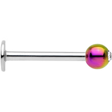 Load image into Gallery viewer, 16G 3/8 Clear Gem Rainbow Pearlescent Labret Monroe Tragus
