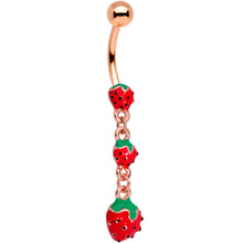 将图片加载到图库查看器，Gold Tone Beautiful Berry Bounty Dangle Belly Ring
