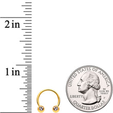 Load image into Gallery viewer, 16G 3/8 Clear Gem Variety Horseshoe Nipple Ring Set of 6
