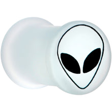 Load image into Gallery viewer, White Matte Glass Alien Head Double Flare Plug Set 6mm to 30mm
