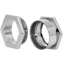 Load image into Gallery viewer, 5/8 Geometric Hexagon Screw Fit Tunnel Plug Set
