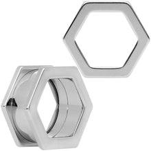 将图片加载到图库查看器，3/4 Geometric Hexagon Screw Fit Tunnel Plug Set
