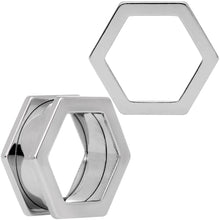 Load image into Gallery viewer, 7/8 Geometric Hexagon Screw Fit Tunnel Plug Set
