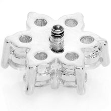 Load image into Gallery viewer, 14G Clear Cubic Zirconia Gem Flower Dermal Anchor Top
