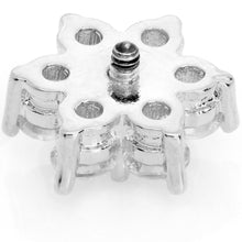 Load image into Gallery viewer, 14G Clear Aqua Cubic Zirconia Gem Flower Dermal Anchor Top
