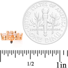 Load image into Gallery viewer, 14G Clear CZ Gem Rose Gold Tone Flower Dermal Anchor Top
