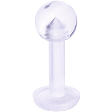 Load image into Gallery viewer, 14G 1/4 Clear Flexible Bioplast Labret Monroe Retainer
