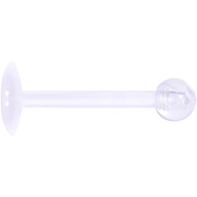 Load image into Gallery viewer, 16G 3/8 Clear Flexible Bioplast Labret Monroe Tragus Retainer
