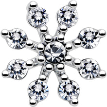 将图片加载到图库查看器，20G 1/4 Clear CZ Gem Flower L Shaped Nose Ring
