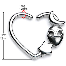 Load image into Gallery viewer, 16G 3/8 Alien Among The Stars Left Heart Closure Ring
