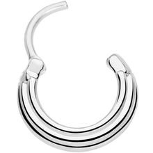 将图片加载到图库查看器，16G 3/8 Delicate Grooves Hinged Septum Ring

