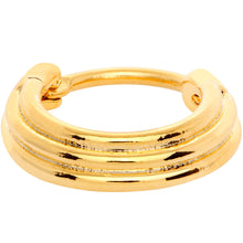 Load image into Gallery viewer, 16G 3/8 Gold Tone Delicate Grooves Hinged Septum Ring
