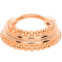 Load image into Gallery viewer, 16G 3/8 Rose Gold Tone Delicate Dots Hinged Septum Ring
