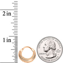 Load image into Gallery viewer, 16G 3/8 Rose Gold Tone Delicate Dots Hinged Septum Ring
