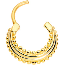 Load image into Gallery viewer, 16G 3/8 Gold Tone Delicate Dots Hinged Septum Ring
