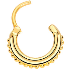 Load image into Gallery viewer, 16G 3/8 Gold Tone Delicate Details Hinged Septum Ring
