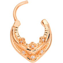 Load image into Gallery viewer, 16G 3/8 Rose Gold Tone Pretty Princess Hinged Septum Ring
