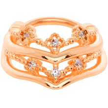 Load image into Gallery viewer, 16G 3/8 Rose Gold Tone Pretty Princess Hinged Septum Ring
